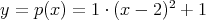 y = p(x) = 1 ⋅ (x - 2)2 + 1
